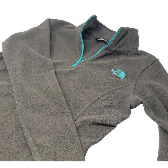 The North Face 1/4 Zip Pull Over Warm Up Jacket Fleece Green Size XS Women's - Picture 3 of 5